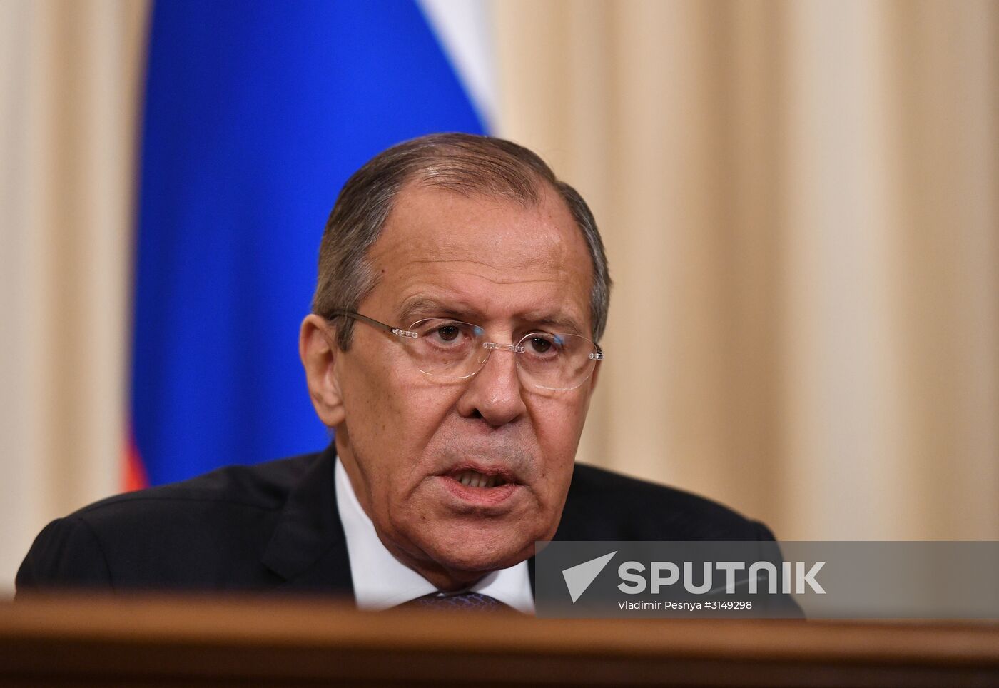 Russian Foreign Minister Sergei Lavrov meets with his South Ossetian counterpart Dmitry Medoyev