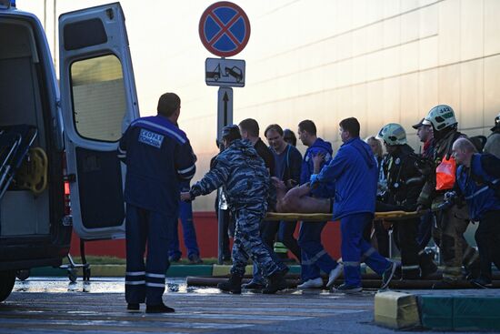 Fire in RIO Shopping Mall in Moscow