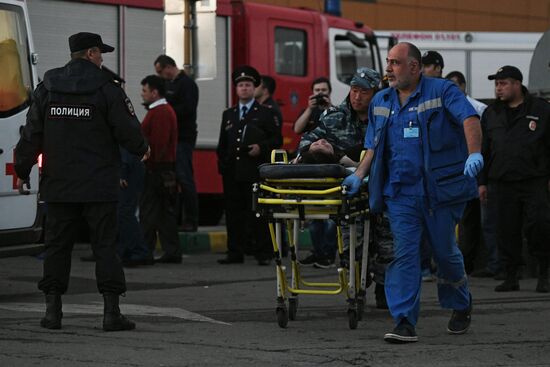 Fire in RIO Shopping Mall in Moscow