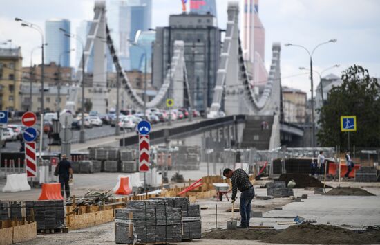 Street repairs in Moscow