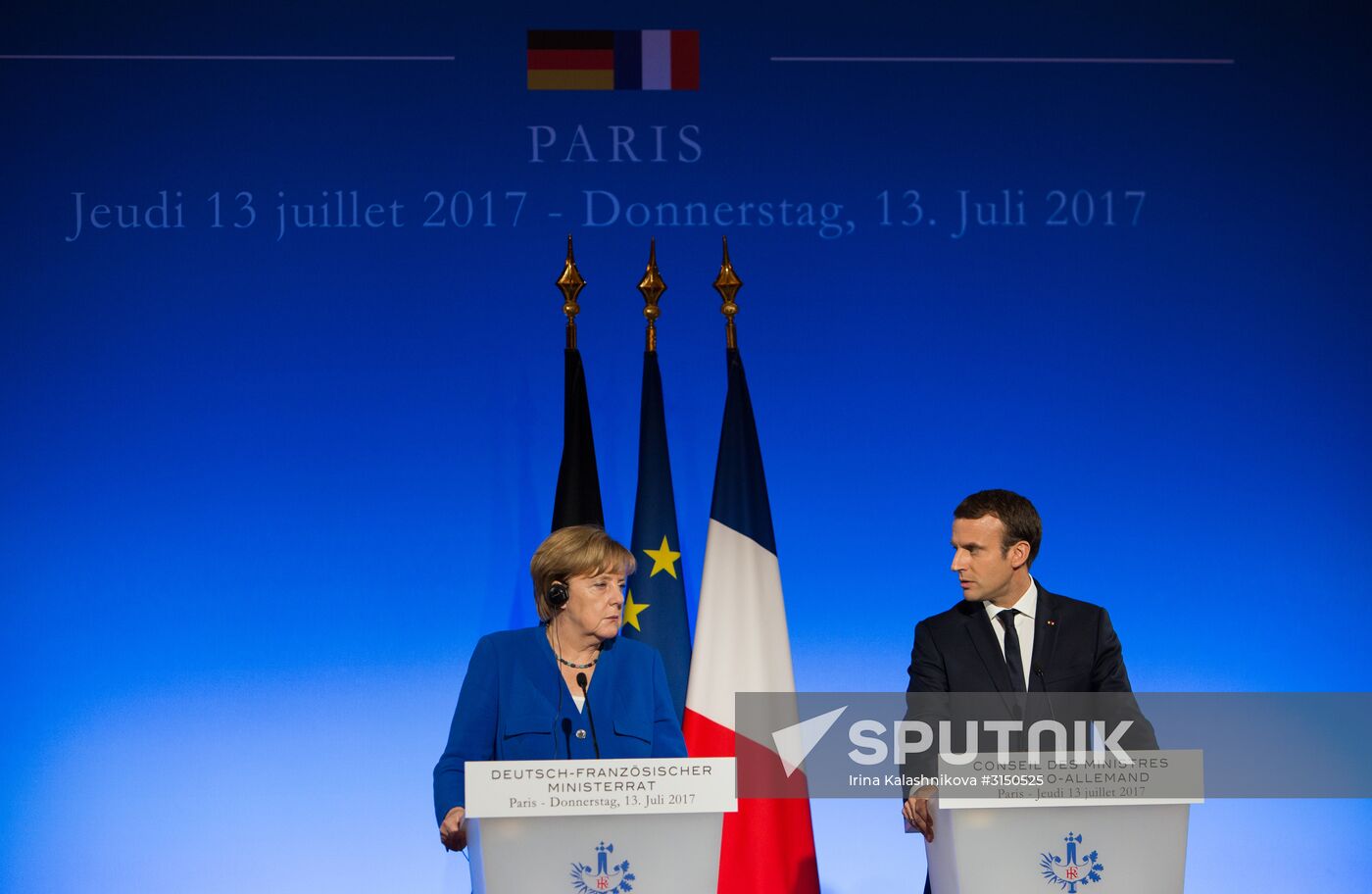Emmanuel Macron and Angela Merkel's press conference in Paris