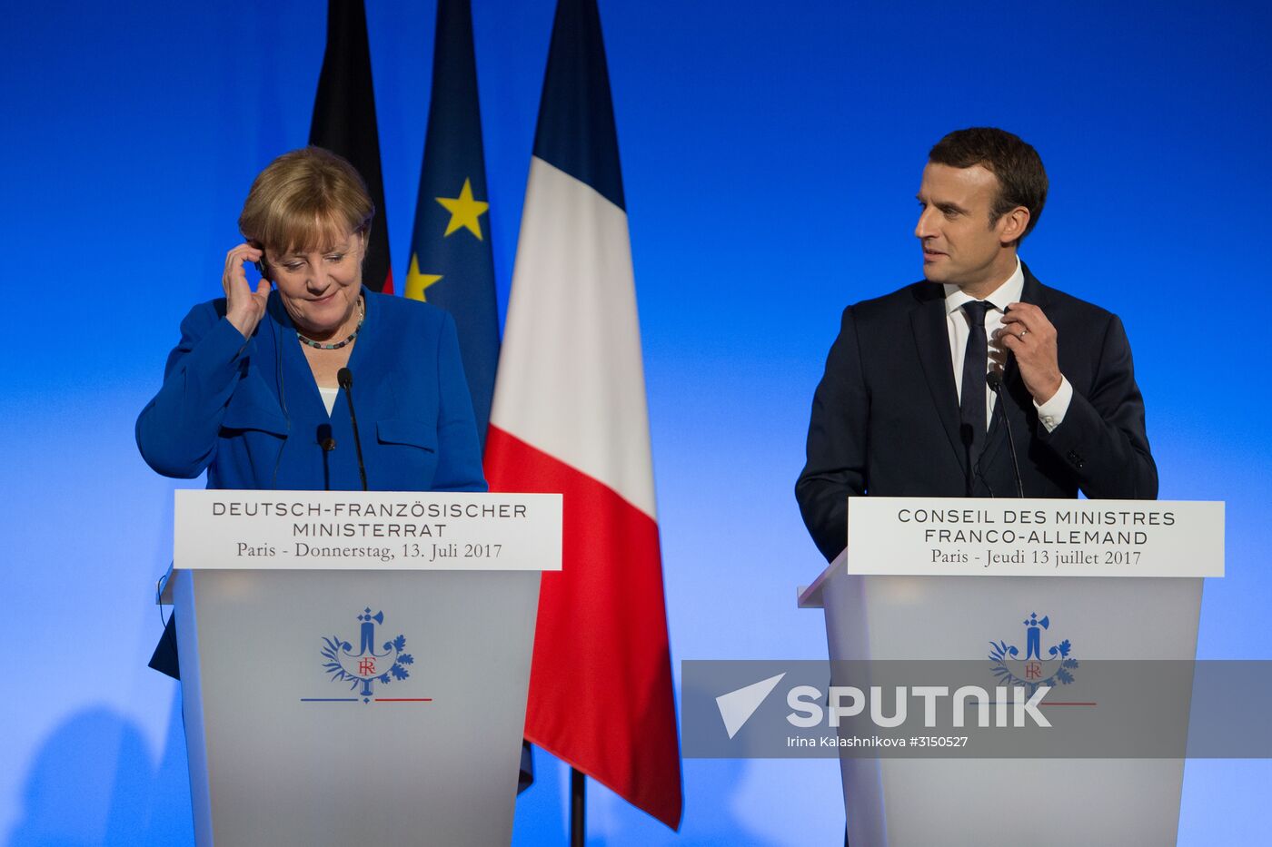 Emmanuel Macron and Angela Merkel's press conference in Paris