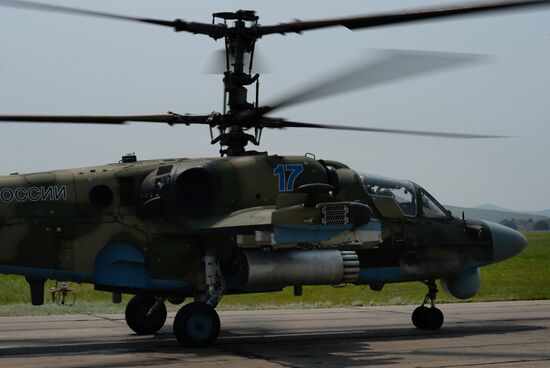 Tactical flight training of helicopter regiment in Primorye Territory