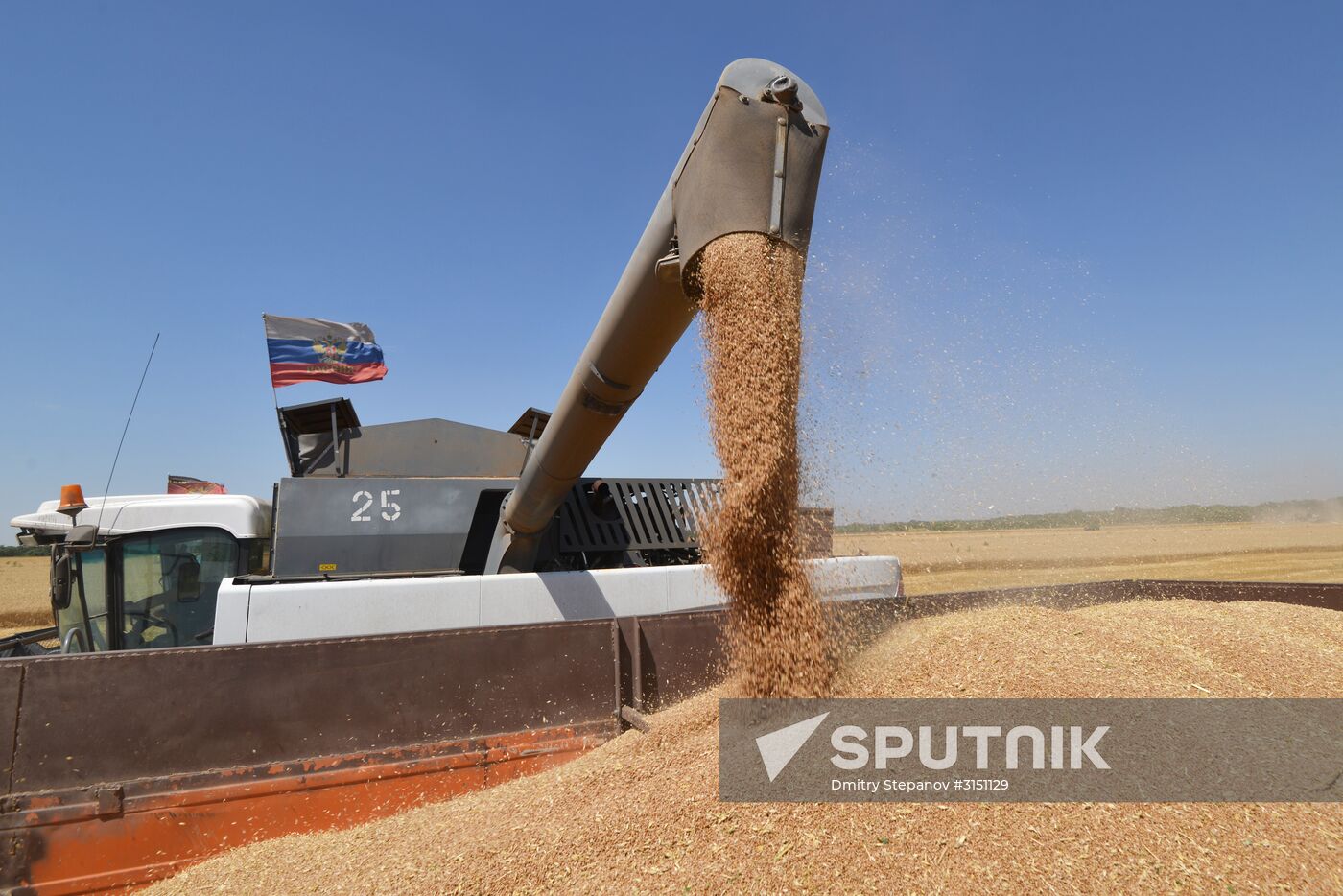Grain harvesting in Stavropol Territory