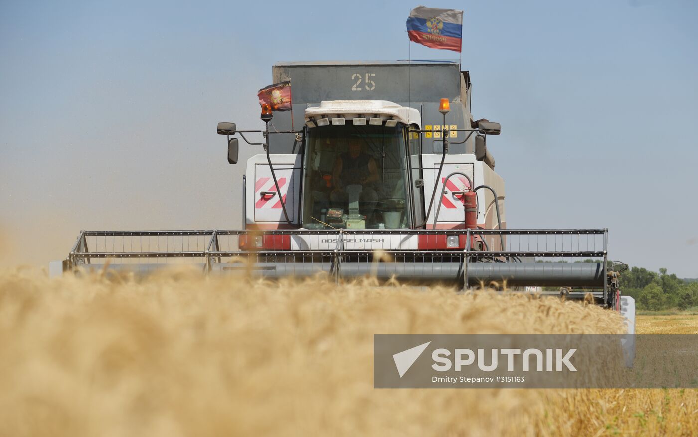 Grain harvesting in Stavropol Territory