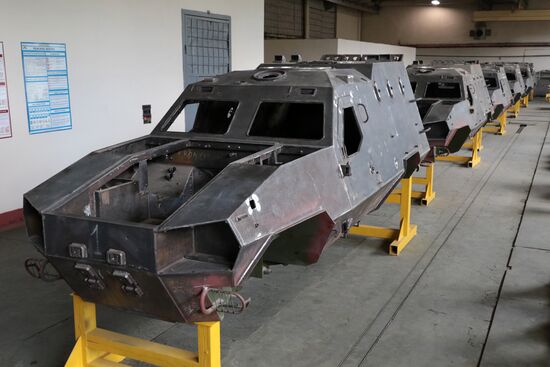 Military vehicles demonstrated at Lviv Armor Tank Plant