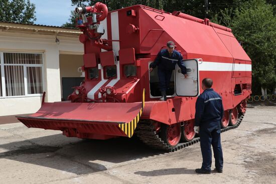 Military vehicles demonstrated at Lviv Armor Tank Plant