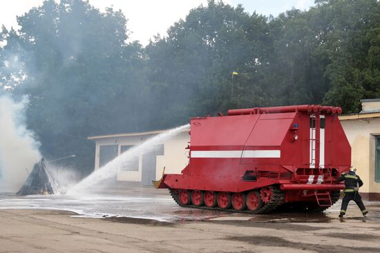 Military vehicles demonstrated at Lviv Armor Tank Plant