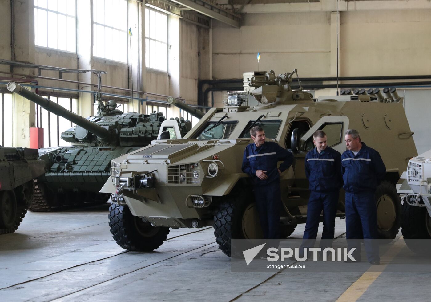 Military vehicles demonstrated at Lviv Armor Tank Plant