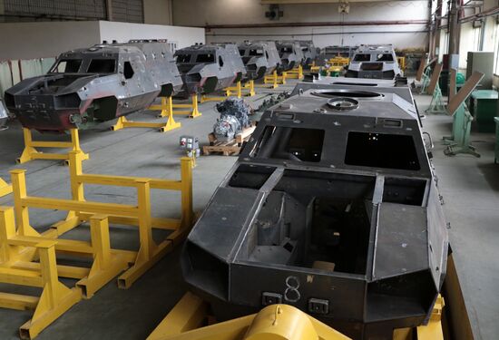 Military vehicles demonstrated at Lviv Armor Tank Plant