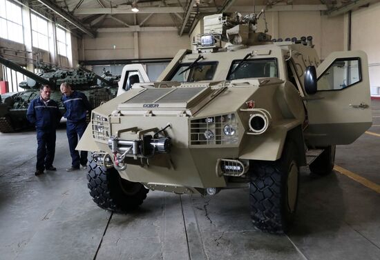 Military vehicles demonstrated at Lviv Armor Tank Plant