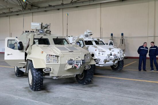 Military vehicles demonstrated at Lviv Armor Tank Plant