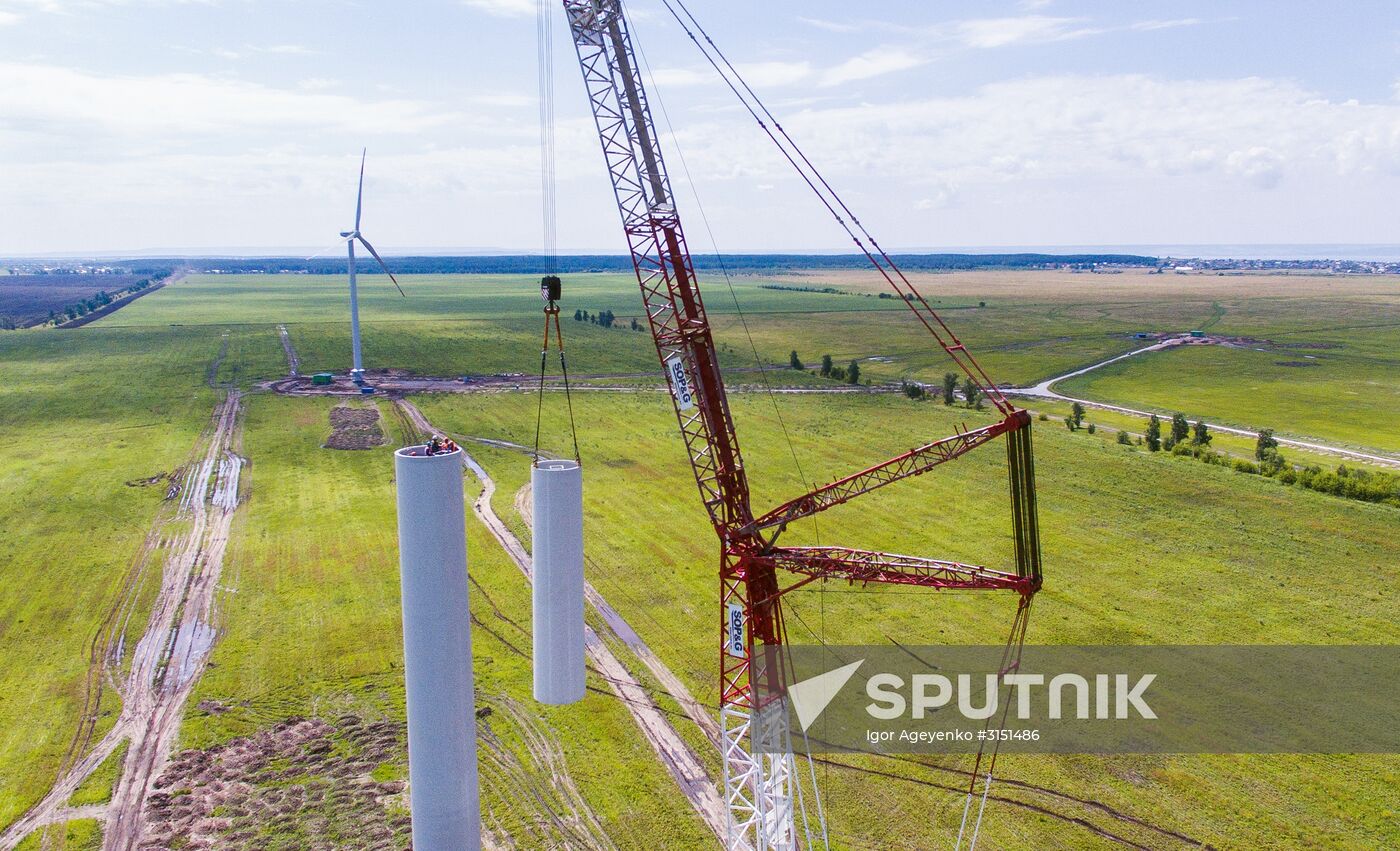 Wind farm under construction in Ulyanovsk