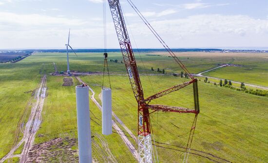Wind farm under construction in Ulyanovsk