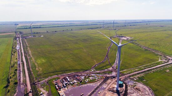 Wind farm under construction in Ulyanovsk