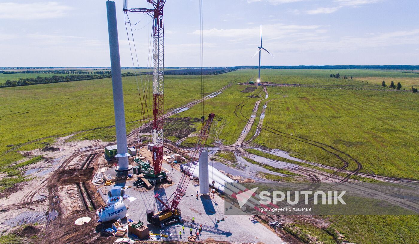 Wind farm under construction in Ulyanovsk