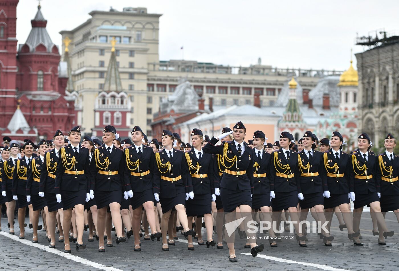 Prom of students of Kikotya Moscow University of Ministry of Internal Affairs on Red Square