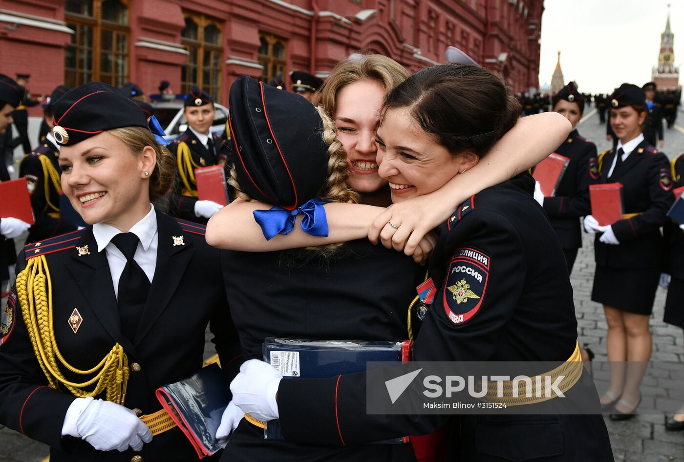 Prom of students of Kikotya Moscow University of Ministry of Internal Affairs on Red Square