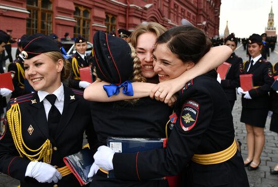 Prom of students of Kikotya Moscow University of Ministry of Internal Affairs on Red Square