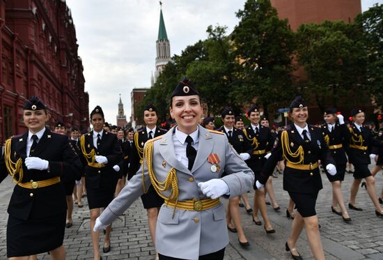 Prom of students of Kikotya Moscow University of Ministry of Internal Affairs on Red Square