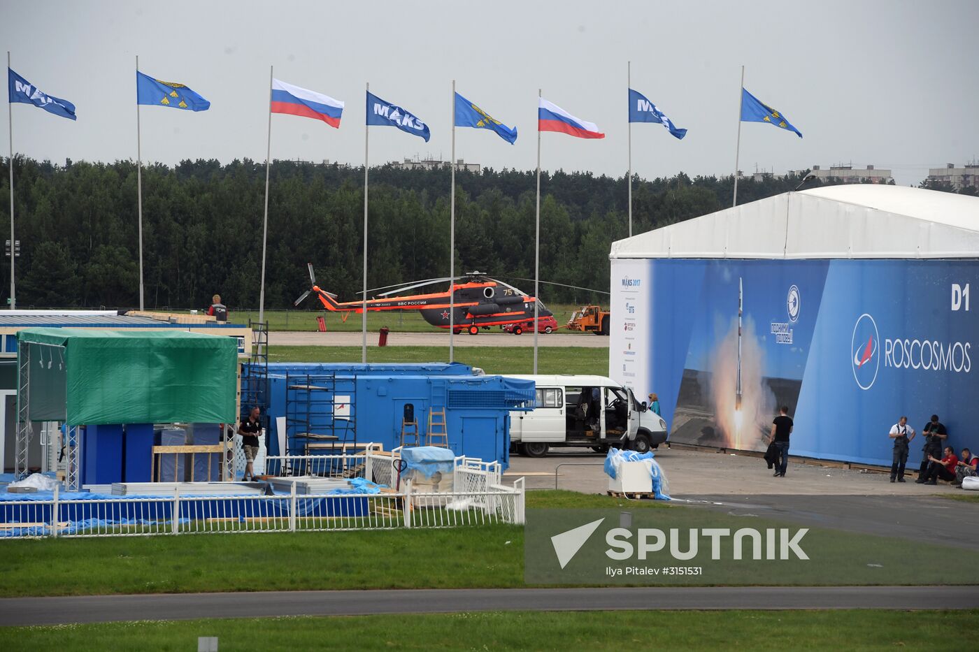 Preparations for opening of Maks 2017 International Aviation and Space Salon