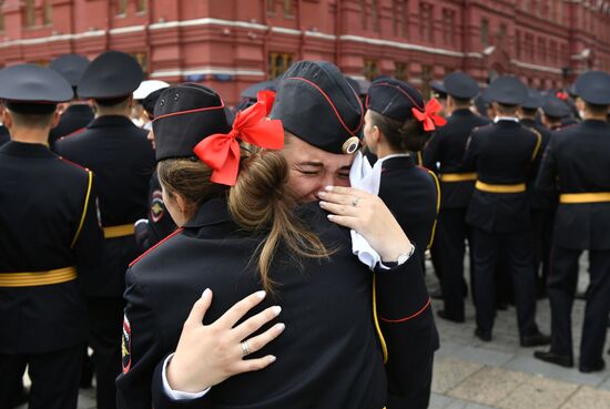Prom of students of Kikotya Moscow University of Ministry of Internal Affairs on Red Square