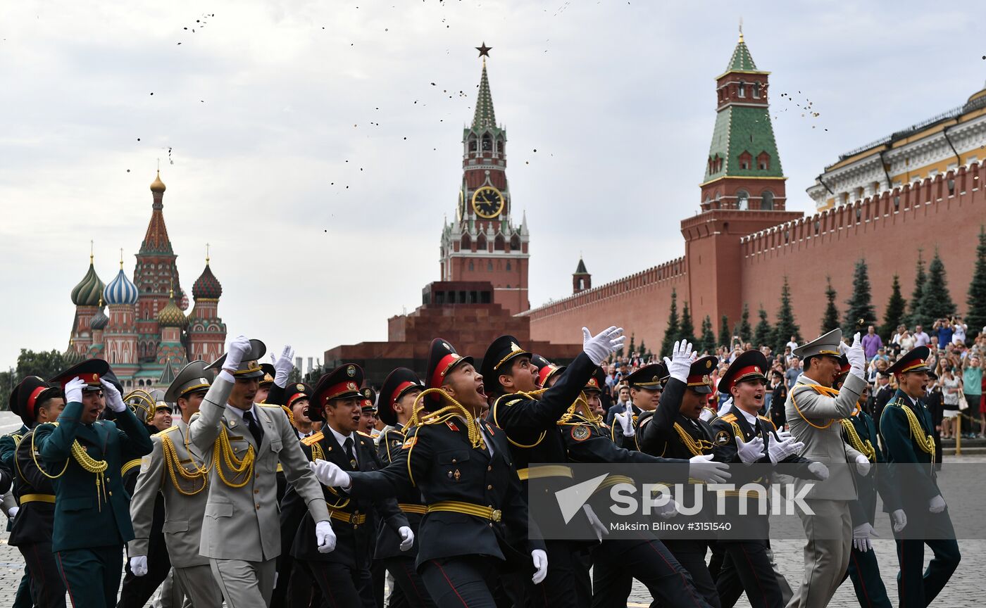 Prom of students of Kikotya Moscow University of Ministry of Internal Affairs on Red Square