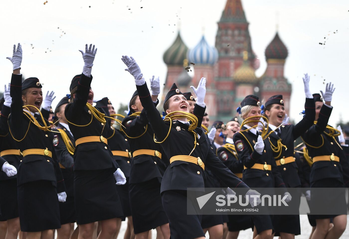 Prom of students of Kikotya Moscow University of Ministry of Internal Affairs on Red Square