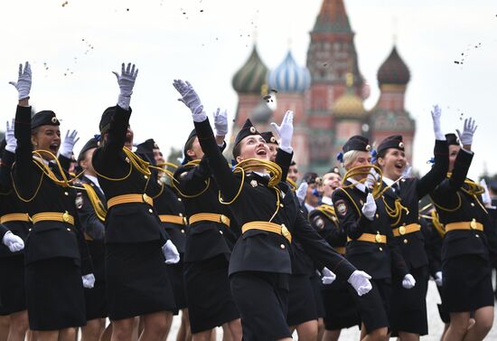Prom of students of Kikotya Moscow University of Ministry of Internal Affairs on Red Square