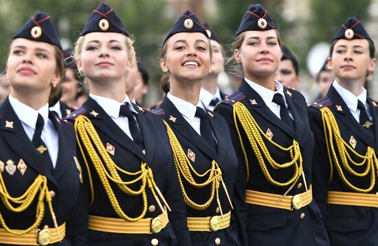 Prom of students of Kikotya Moscow University of Ministry of Internal Affairs on Red Square
