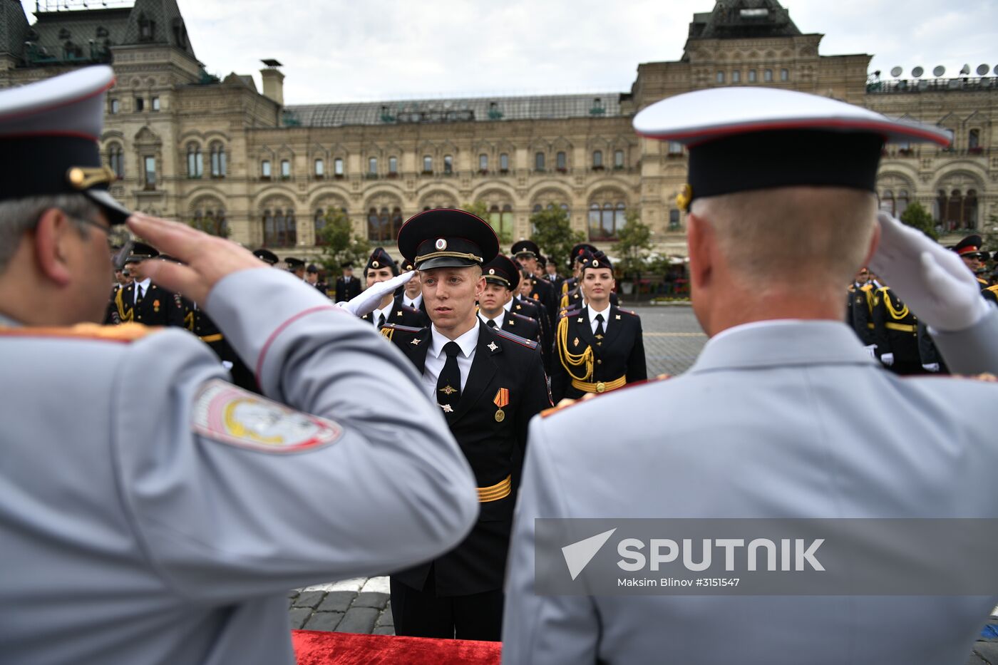 Prom of students of Kikotya Moscow University of Ministry of Internal Affairs on Red Square