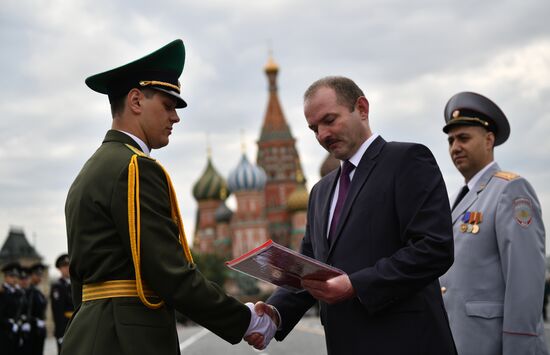 Prom of students of Kikotya Moscow University of Ministry of Internal Affairs on Red Square