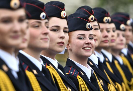 Prom of students of Kikotya Moscow University of Ministry of Internal Affairs on Red Square