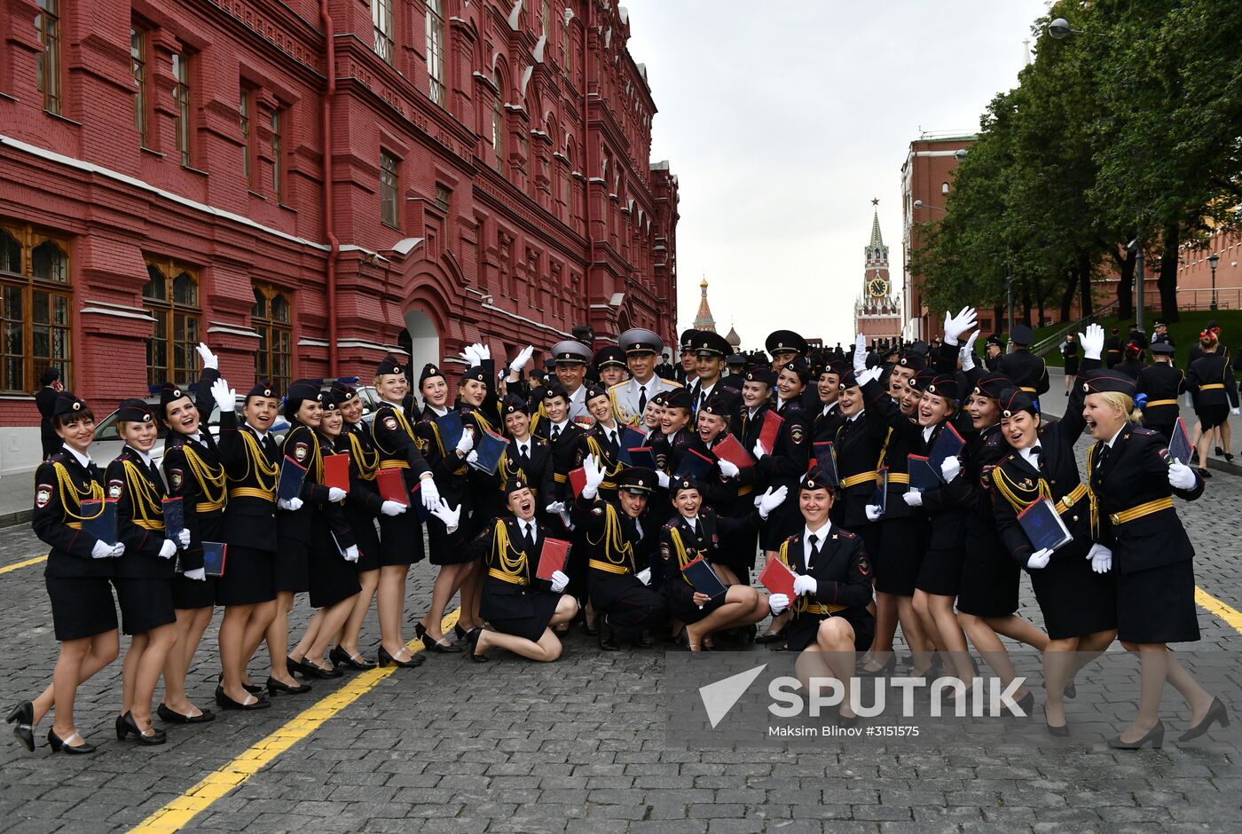 Prom of students of Kikotya Moscow University of Ministry of Internal Affairs on Red Square
