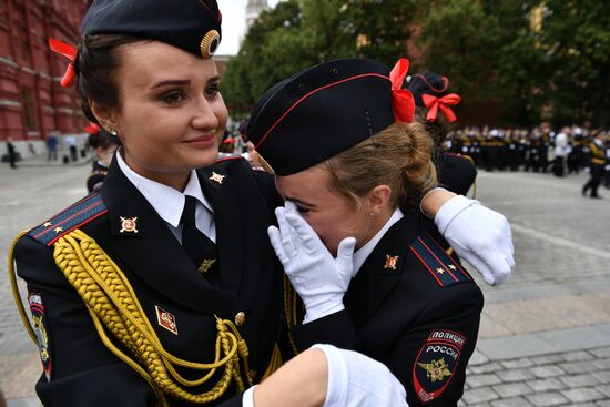 Prom of students of Kikotya Moscow University of Ministry of Internal Affairs on Red Square