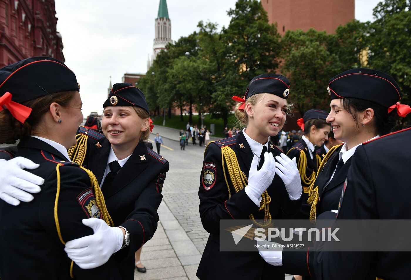 Prom of students of Kikotya Moscow University of Ministry of Internal Affairs on Red Square