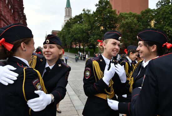 Prom of students of Kikotya Moscow University of Ministry of Internal Affairs on Red Square