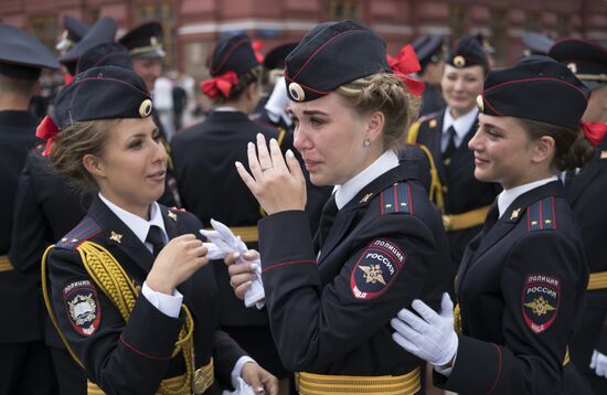 Prom of students of Kikotya Moscow University of Ministry of Internal Affairs on Red Square