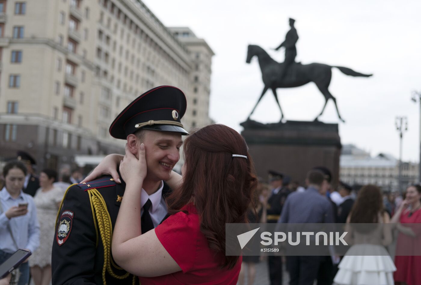 Prom of students of Kikotya Moscow University of Ministry of Internal Affairs on Red Square