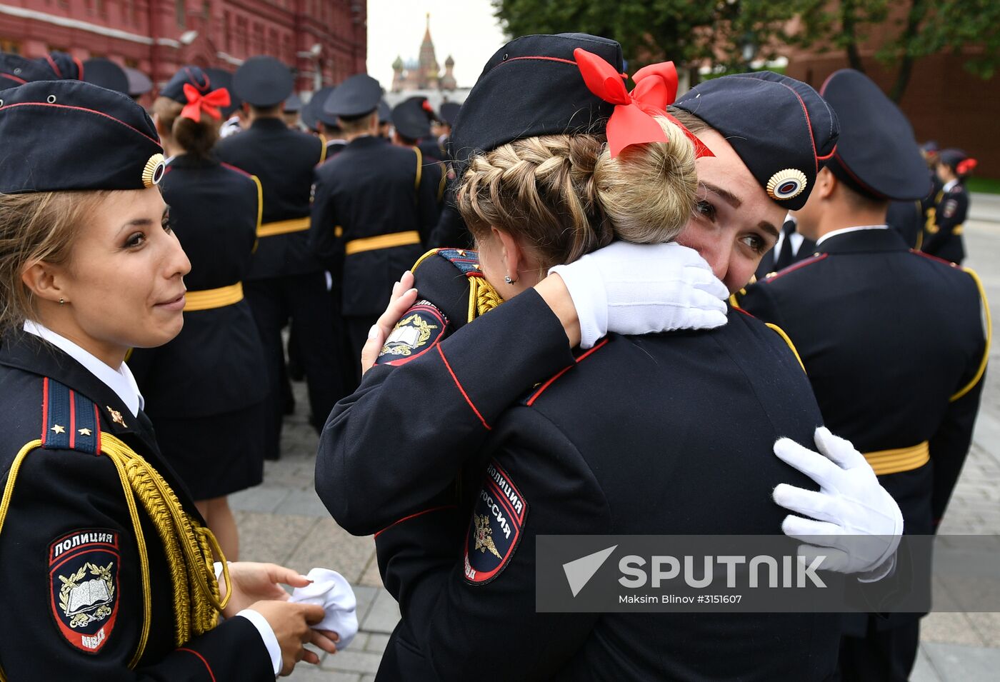 Prom of students of Kikotya Moscow University of Ministry of Internal Affairs on Red Square