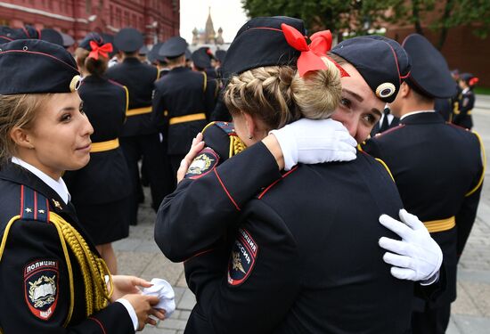 Prom of students of Kikotya Moscow University of Ministry of Internal Affairs on Red Square