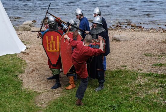 The Guardian in the Source of the Neva historical festival in Leningrad Region