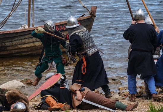 The Guardian in the Source of the Neva historical festival in Leningrad Region