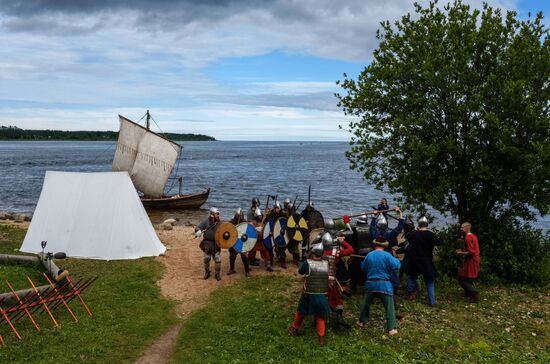 The Guardian in the Source of the Neva historical festival in Leningrad Region