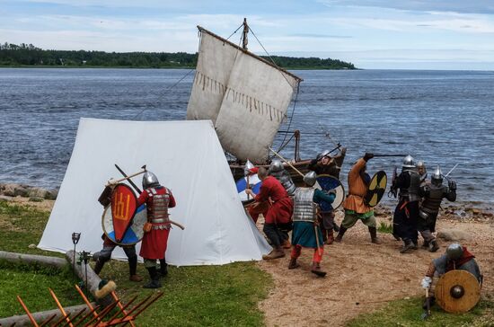 The Guardian in the Source of the Neva historical festival in Leningrad Region