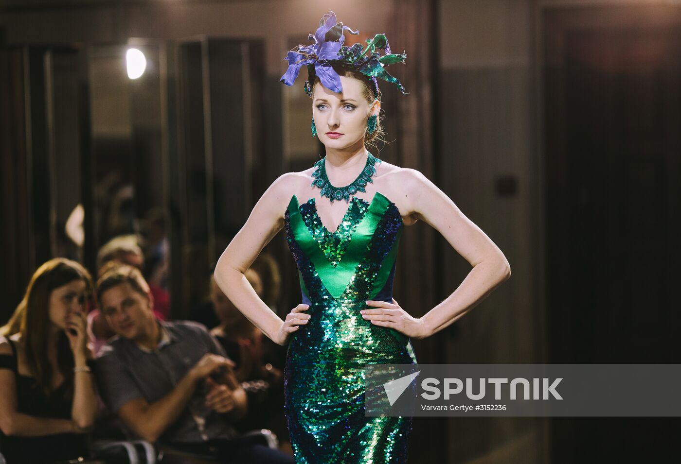 Demonstration of models of clothes from Vyacheslav Zaitsev's collection "Art. Creative Work. Spirituality" in Plyos