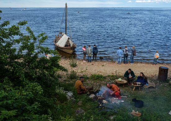 The Guardian in the Source of the Neva historical festival in Leningrad Region