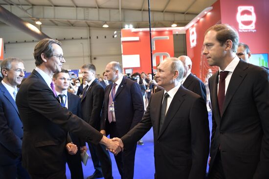 Vladimir Putin visits the International Aviation and Space Salon MAKS-2017