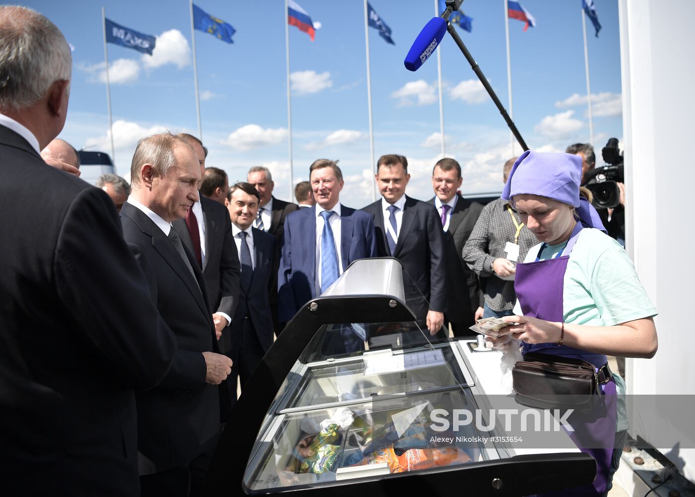 Vladimir Putin visits the International Aviation and Space Salon MAKS-2017