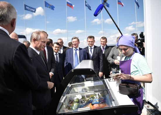 Vladimir Putin visits the International Aviation and Space Salon MAKS-2017